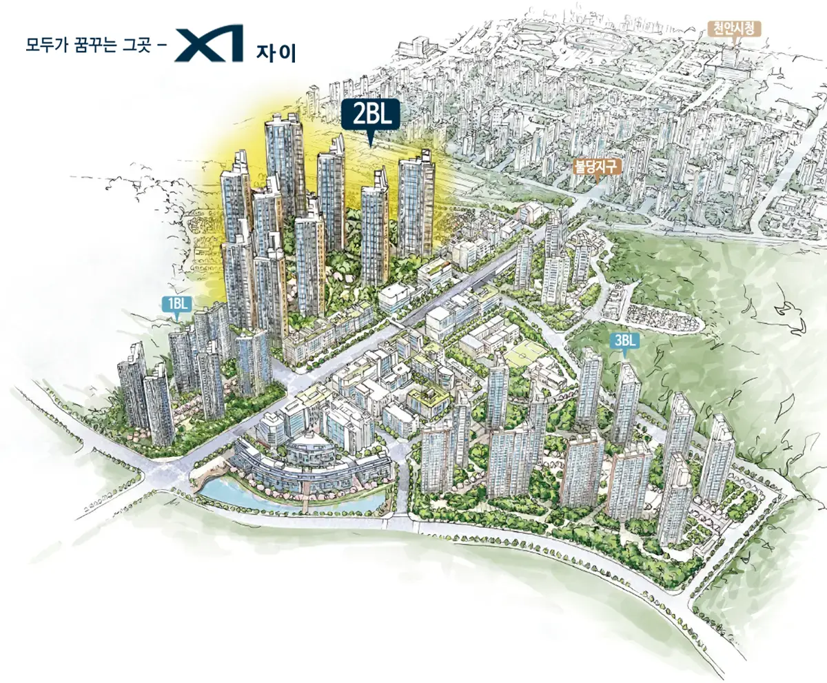 탕정지구 지도 일러스트